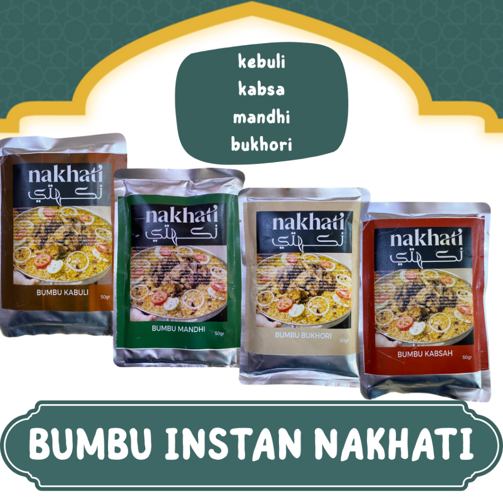 

OLEH OLEH HAJI DAN UMROH BUMBU NASI NAKHATI KEBULI BRIYANI KABSA MANDHI INSTANT NON MSG & PENGAWET I BUMBU NUHA INSTAN UNTUK NASI KEBULI I KABSA DLL