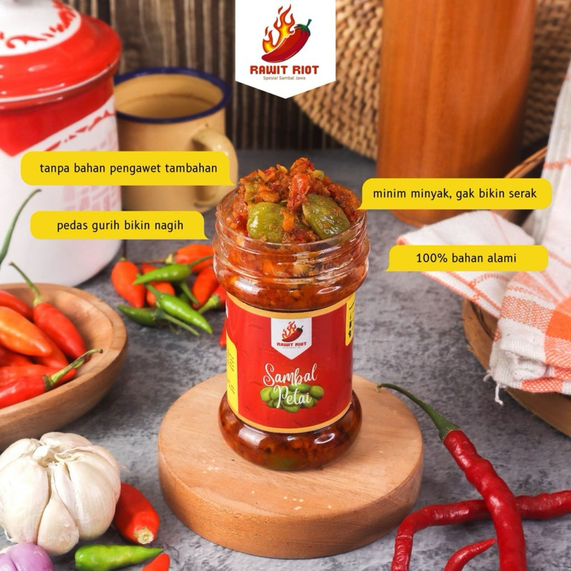 

RAWIT RIOT - Sambal Petai Sambal Pete 130gr Sambel Botol Siap Saji