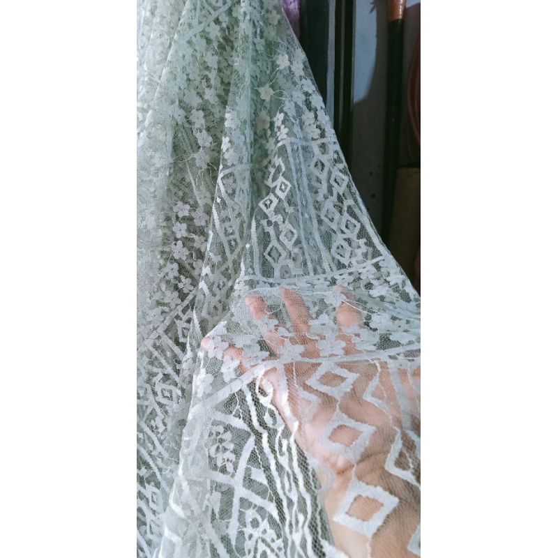 Harga/0,5 m | Kain Brukat Santili Premium/ Bahan Brukat Santili Meteran / Bahan Brukat Santili Premi