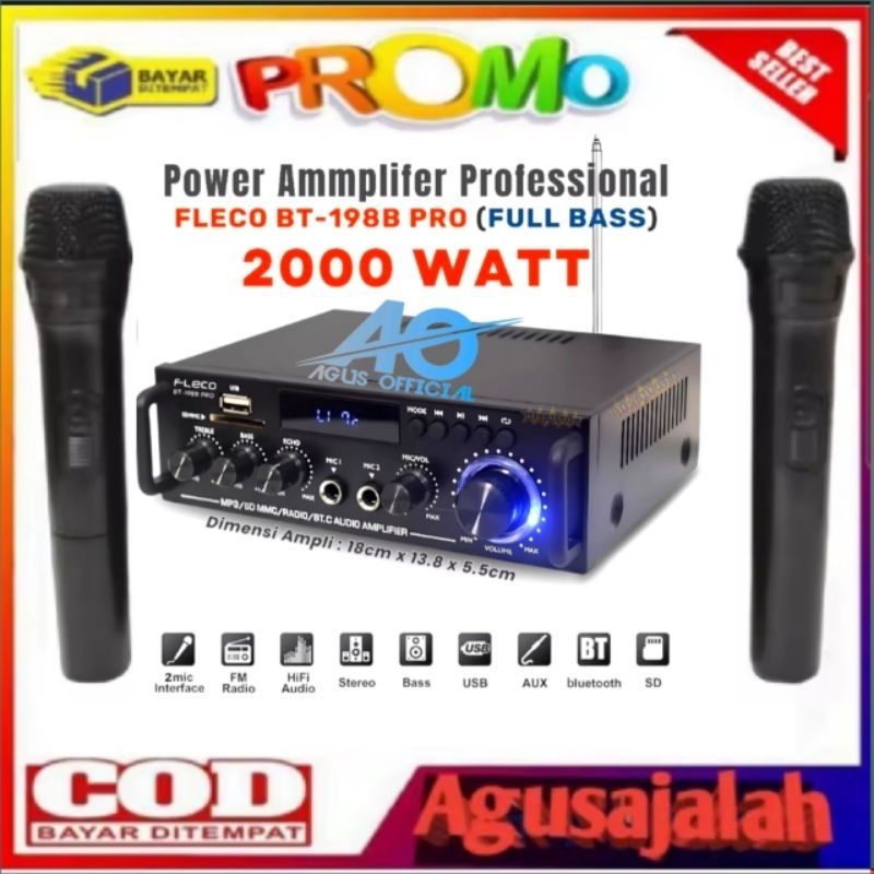 SERBA COD PAKET AMPLIFIER + MIC AMPLIFIER SONY 298 BLUETOOTH RADIO BONUS MIC KABEL