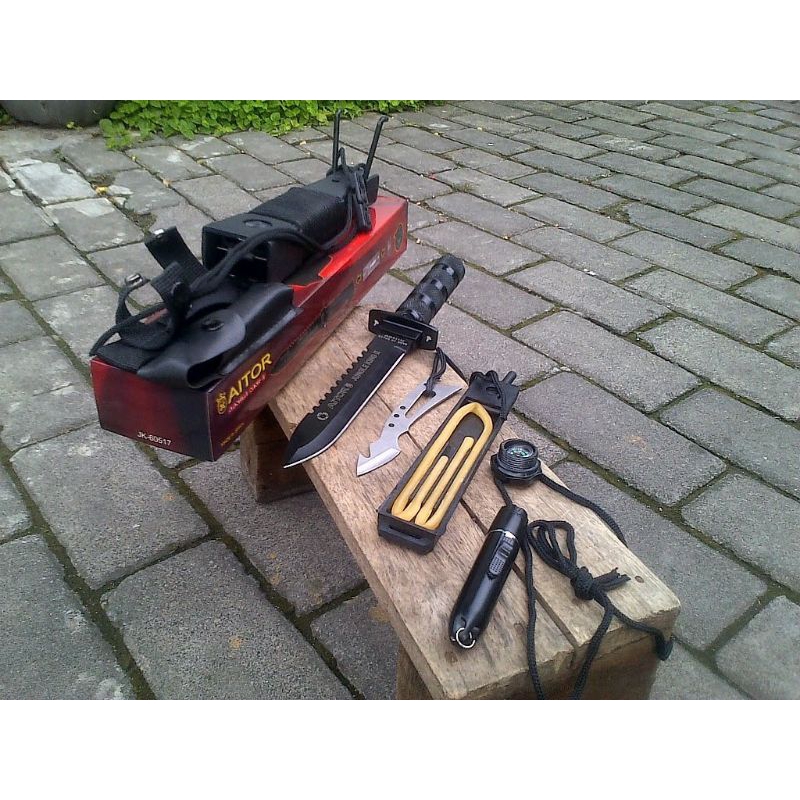 Pisau olahraga outdoor camping & hiking aitor OSD jungle king 2
