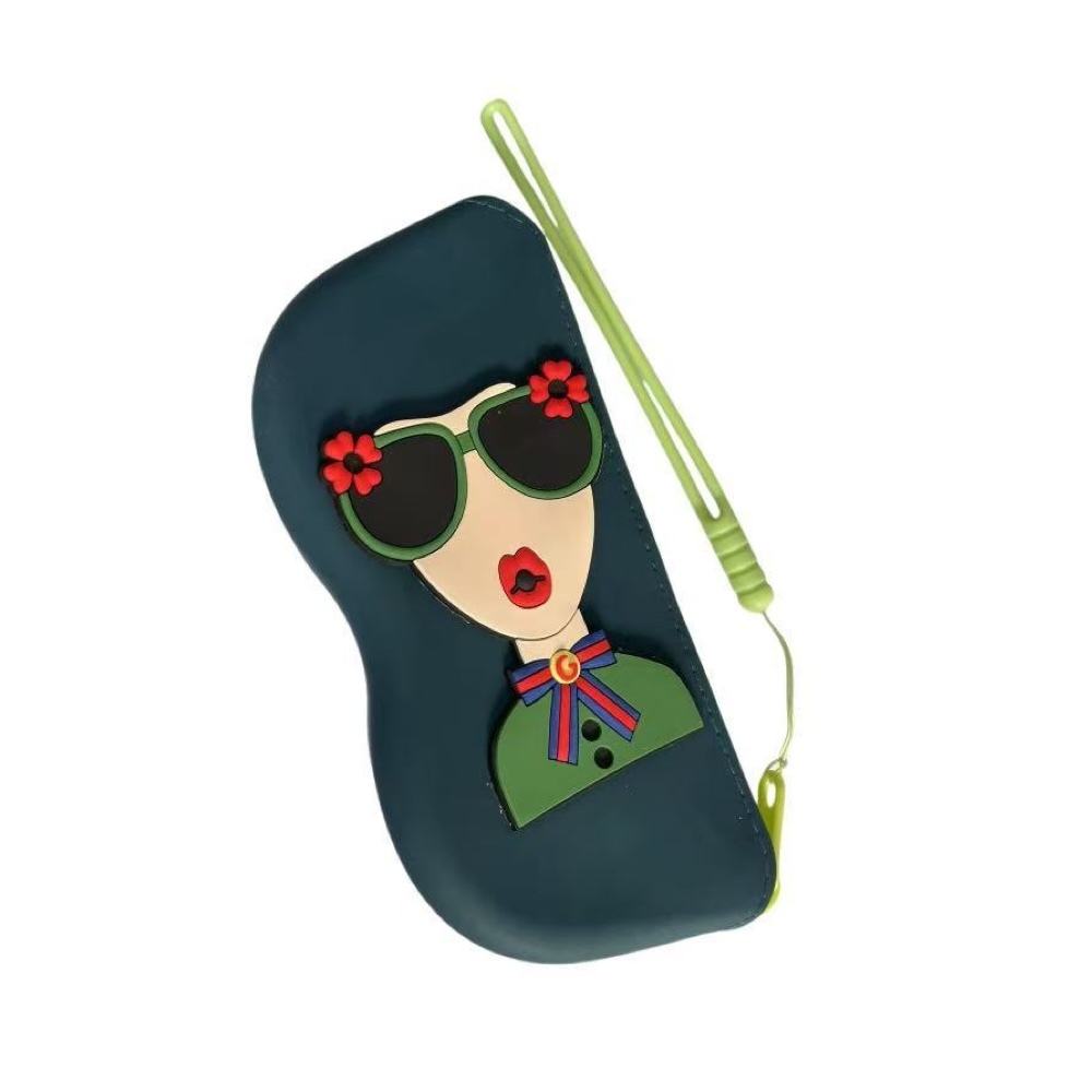 Tempat Kotak Kacamata Hits Girl [ Hijau ] Gantungan Tas - Aksesoris Fashion Pria & Wanita Korea - Ru