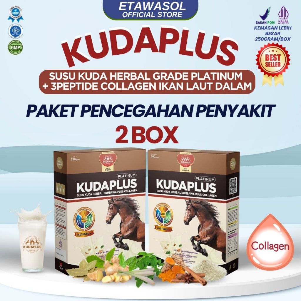 

KUDAPLUS Susu Kuda 100% Asli dari Padang Rumput Sumbawa Cepat Atasi Ashma, Batuk, Pegal Linu dan Rematik Kemasan 250gram Paket 2 Box