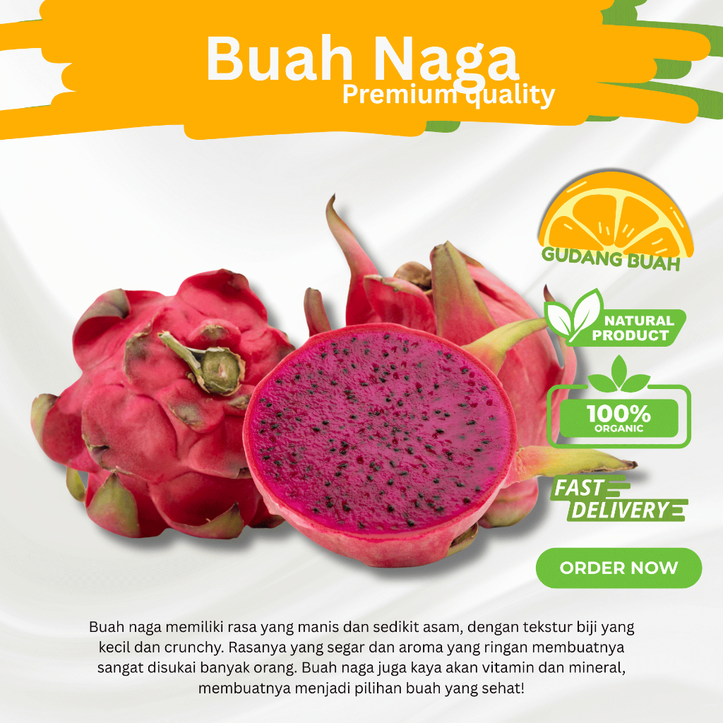 

Buah Naga Fresh MAtang Sempurna Manis 1Kg