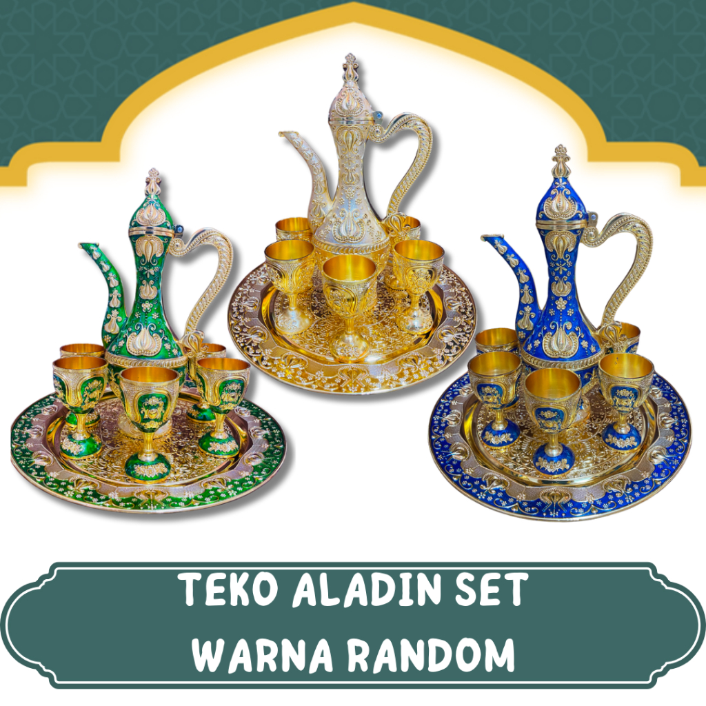 OLEH OLEH HAJI DAN UMROH 1 SET TEKO ANTIK ALADIN TEKO KHAS SAUDI ARABIA I TEKO PLUS CANGKIR ANTIK TI