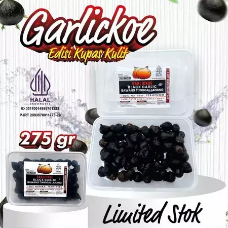 

BLACK GARLIC KUPAS KULIT 275GR BAWANG HITAM TUNGGAL LANANG