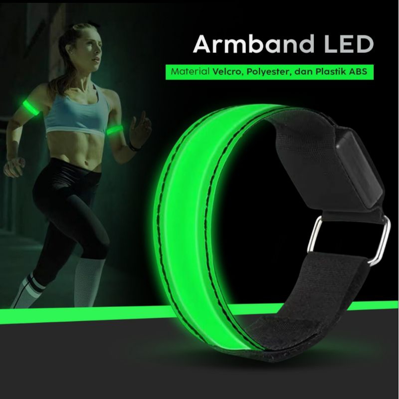 Gelang LED LIGHT sport Armband wristband safety belt running jogging hiking