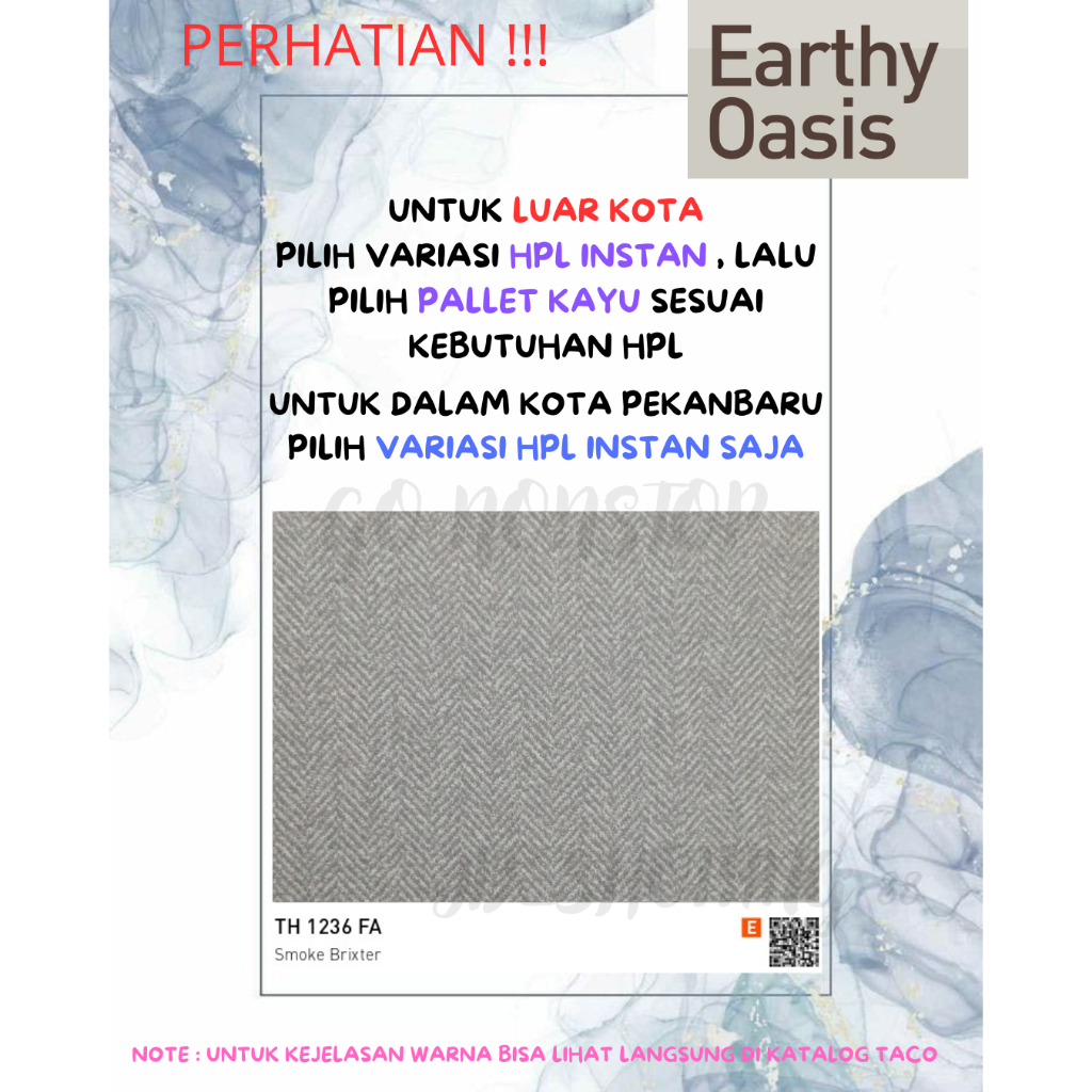 (LUAR KOTA WAJIB PALLET KAYU) HPL TACO PATTERN FABRIC TH 1236 FA
