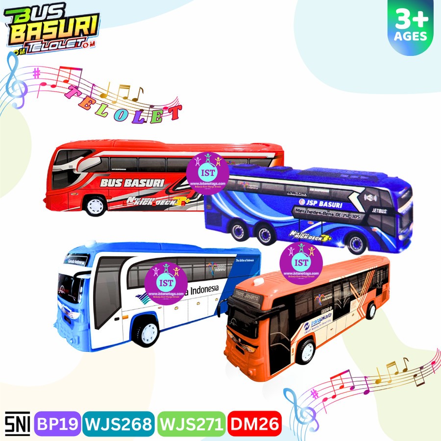 IST Mainan Bus Basuri Travel Lampu Musik Telolet BP19