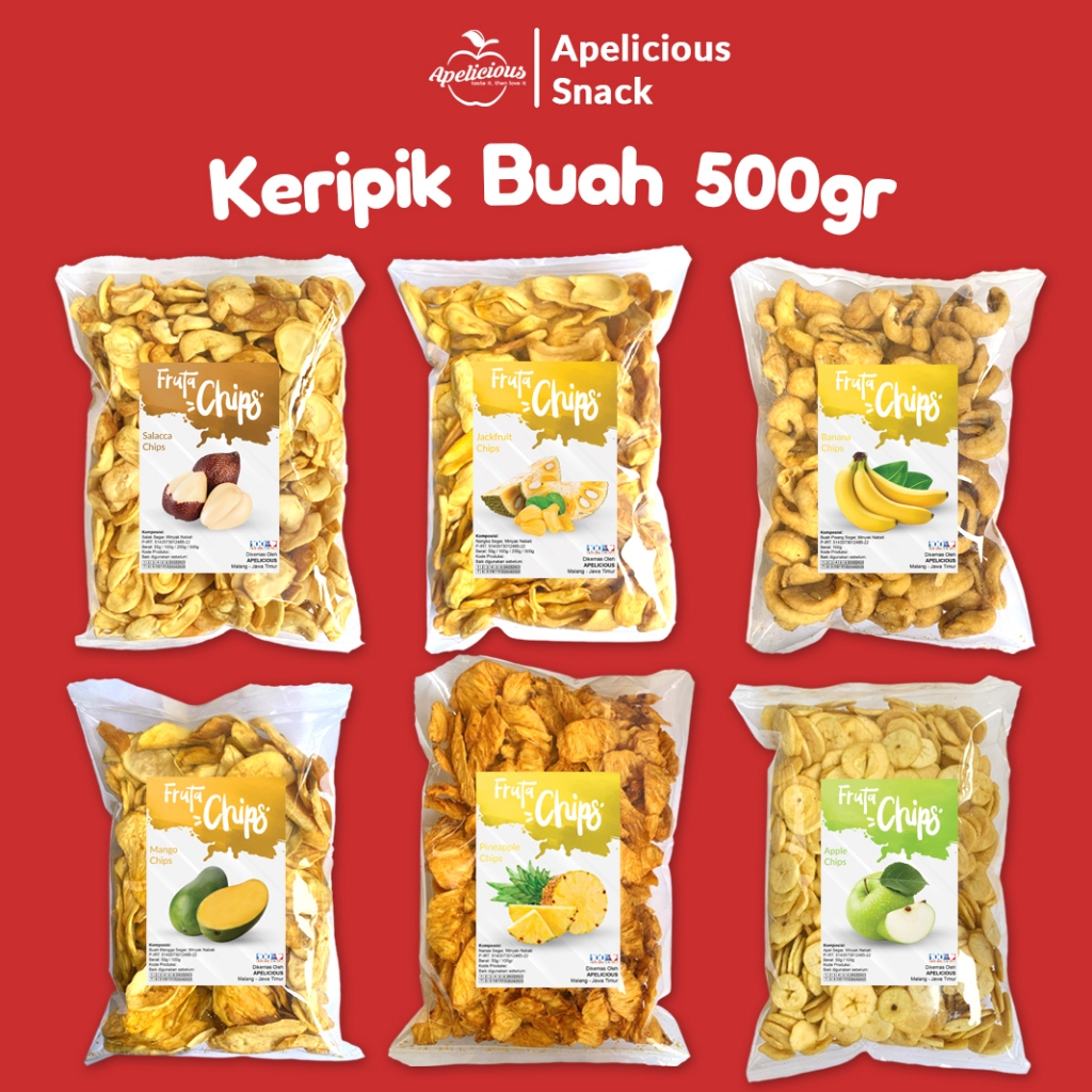 

APELICIOUS Keripik Buah 500gr - Keripik Nangka / Keripik Apel / Keripik Pisang ,- cemilan, snack