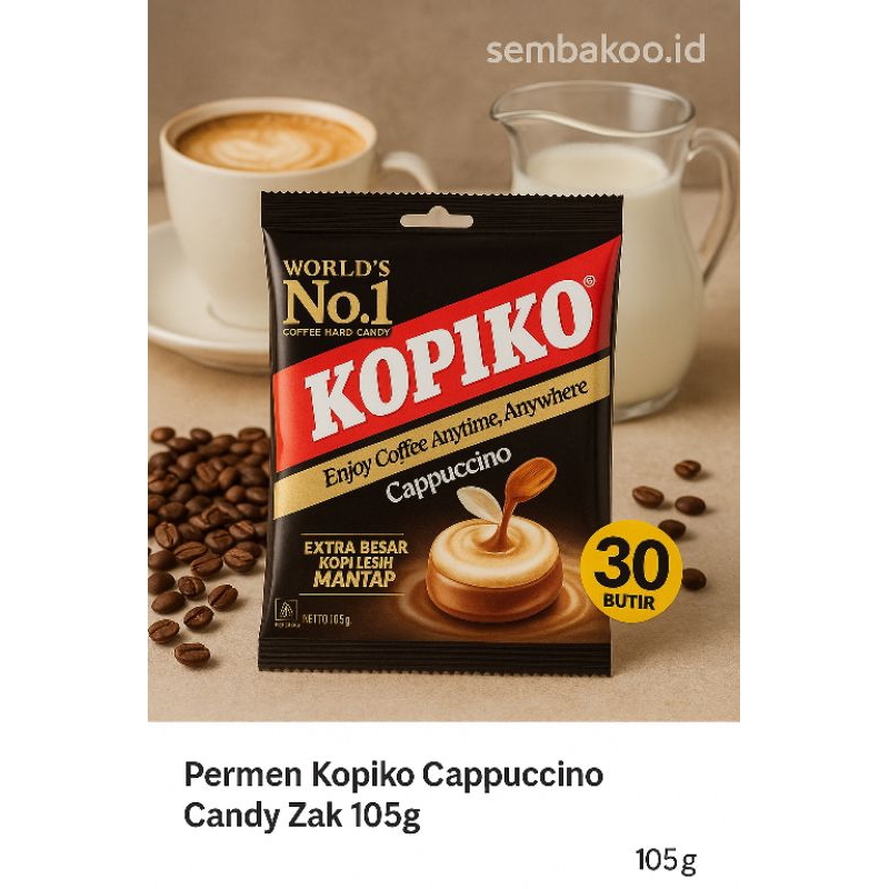 

Kopiko Cappuccino Candy 105g | Permen Rasa Kopi Susu | 30 Butir | Permen Kopi Mantap