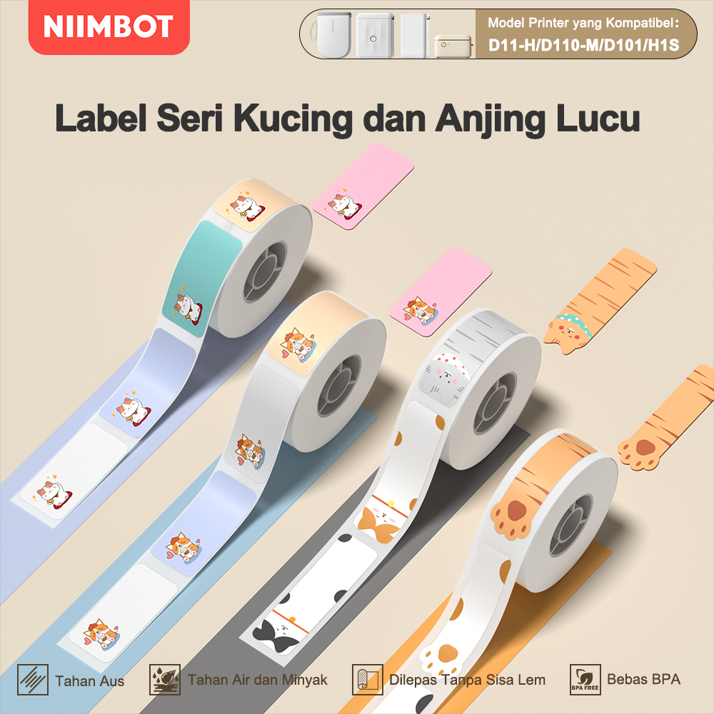 

NIIMBOT D11/D110/D101 Label Kertas Cetak Kartun, Stiker Nama Anak-anak, Stiker Termal Tahan Air