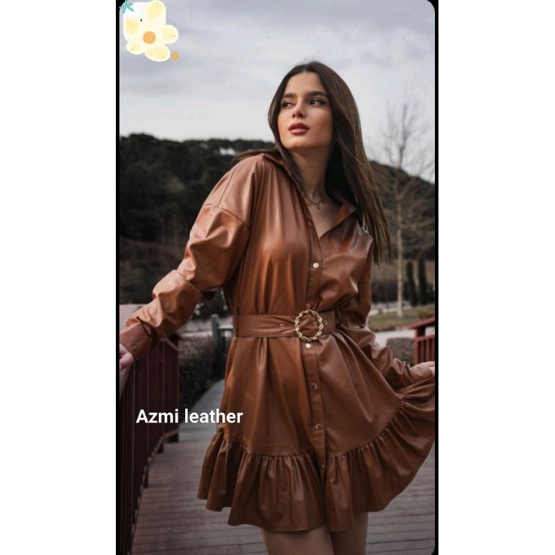 Azmileather / Dress kulit / women's leather dress / Faux leather dress