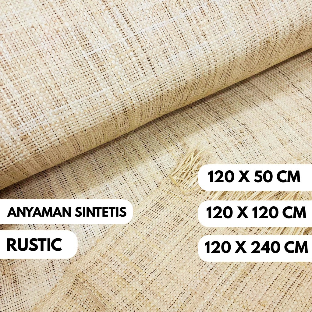 Anyaman Rotan Lembaran Sintetis | Webbing Rustic 120cm