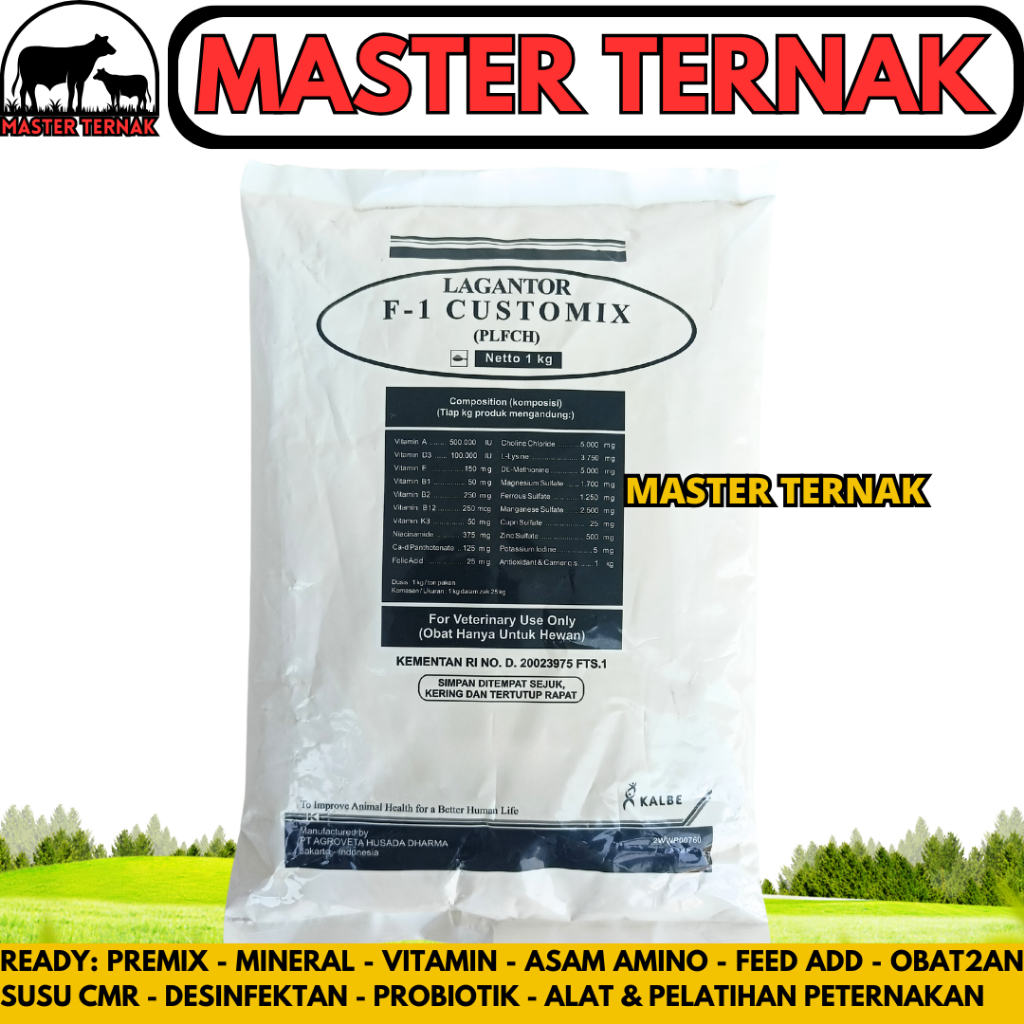 LAGANTOR F1 CUSTOMIX 1KG - Premix Penggemukan Sapi Kambing Kelinci Pedaging - Premix Sapi Kambing