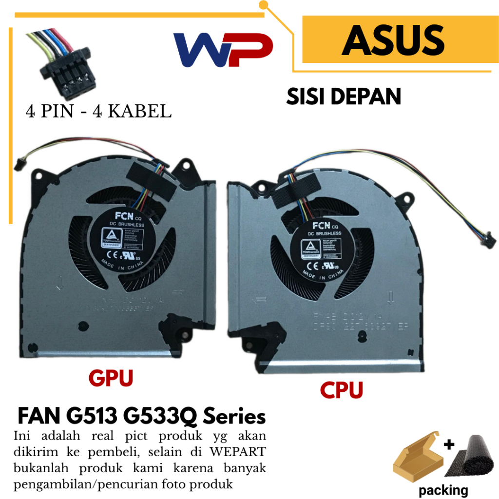 COOLING FAN LAPTOP KIPAS ROG Strix G15 G513 G513QC G513QE G513QM G533Q G713QC G713QE