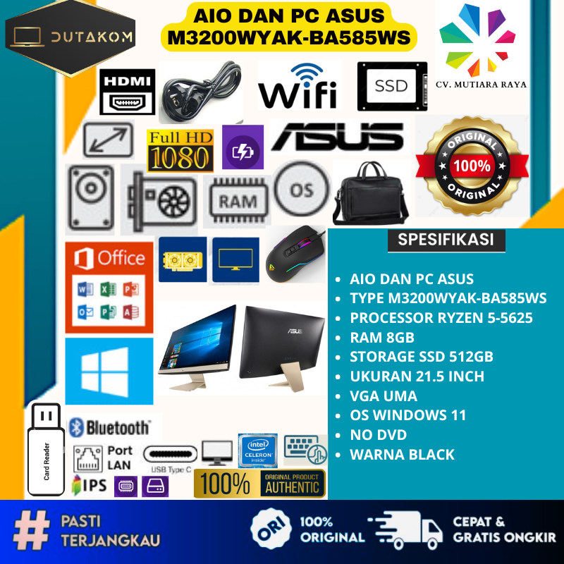 AIO DAN PC ASUS M3200WYAK-BA585WS