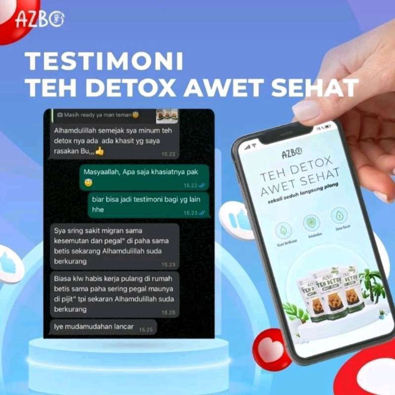 

TEH DETOX AZBO ll TEH DETOX PEMBERSIH USUS KOTOR ORIGINAL BPOM
