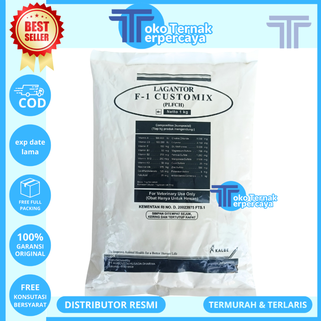 LAGANTOR F1 CUSTOMIX 1KG - Premix Penggemukan Sapi Kambing Kelinci Pedaging - Premix Sapi Kambing
