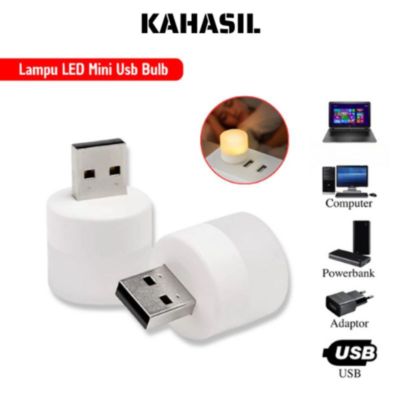 KAHASIL Lampu LED Mini USB Portable Tidur Belajar Emergency Bohlam Kecil Darurat Baca Penerangan KMJ