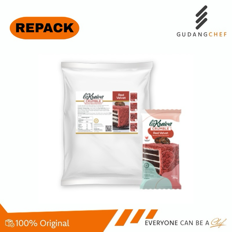 

La Kreiva Crumble Repack 250g - Bikin Seru Kreasimu Dengan Crumble Red Velvet untuk Dekorasi & Baking