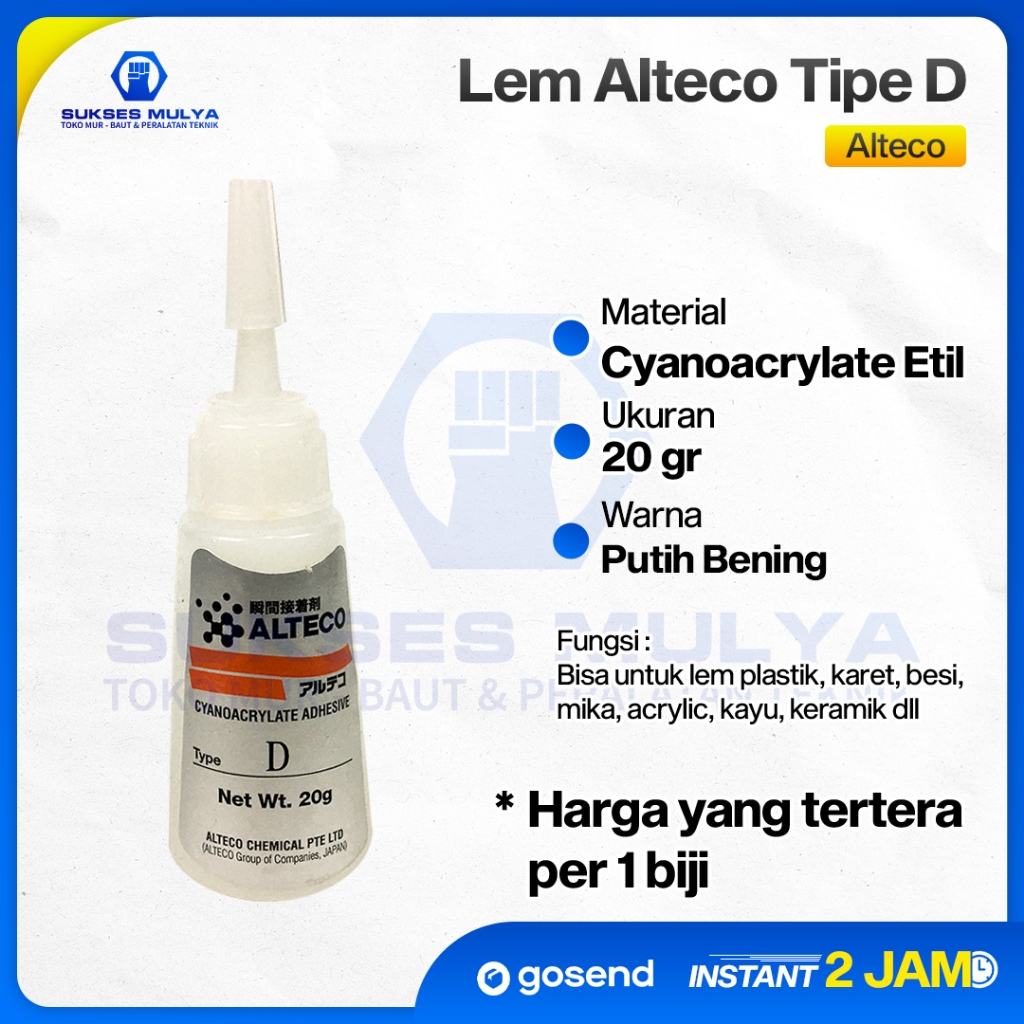 

Alteco Lem D 20gr / Instant Glue / Power Glue / Lem Mika