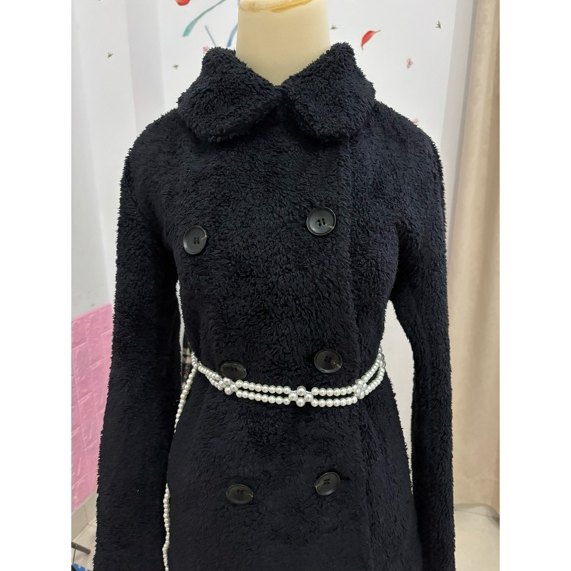jeket winter coat korean style uniqlo bulu serpa halus lembut dlm brudu halus tebal ringan crop ms d
