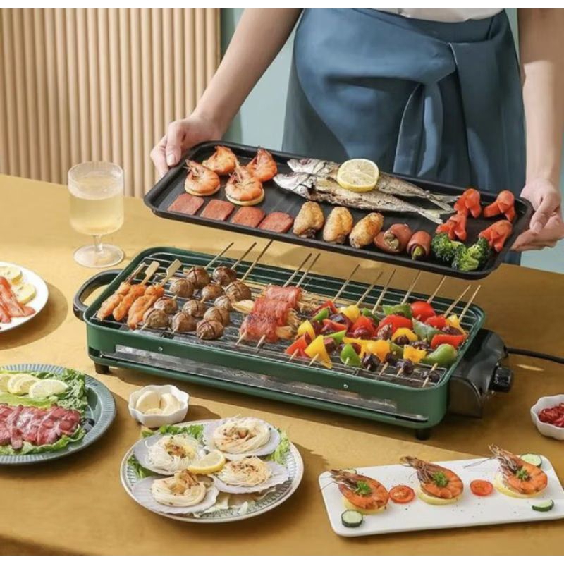 PEMANGGANG Korean PAN BBQ GRILL 2IN1 ALAT Panggangan LISTRIK Alat pemanggang Elektrik