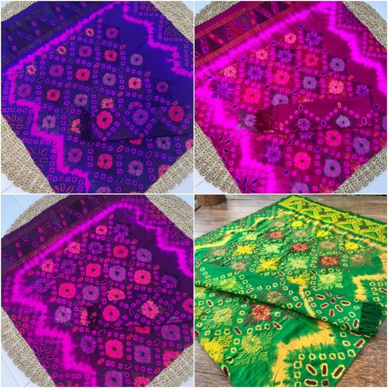 Kamen Sutra Jumputan Cakra Tumpal Bordir/ Kamen Sutra Jumputan/ Sutra Jumputan/ Jumputan Cakra/ Jump