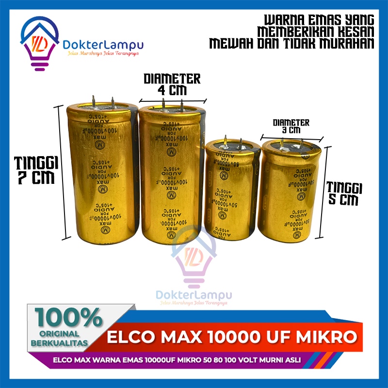 ELCO MAX 10000uf 50V - 80V - 100V ORIGINAL HARGA PER PCS
