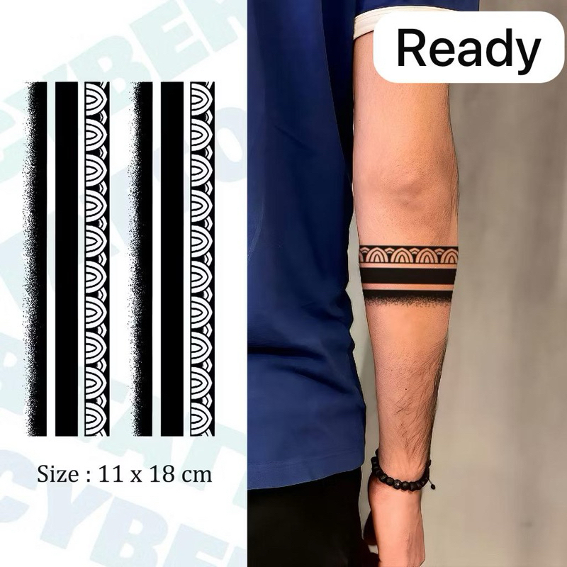 TATO FRUIT INK MODEL GARIS LURUS GELANG MELINGKAR DI LENGAN