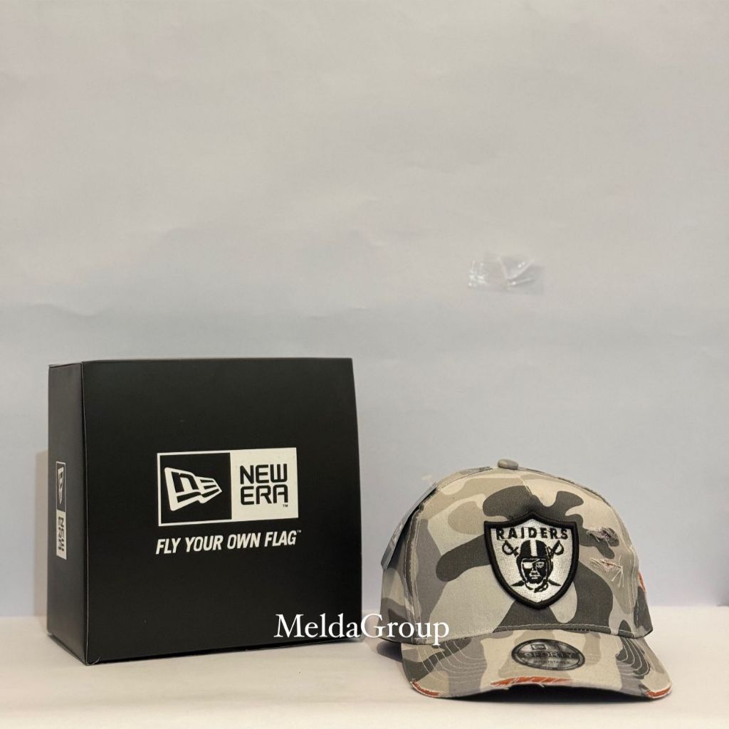 Topi Baseball Distro Import Camo RAIDERS White New Era Terbaru High Quality Hat Unisex Kekinian 2025