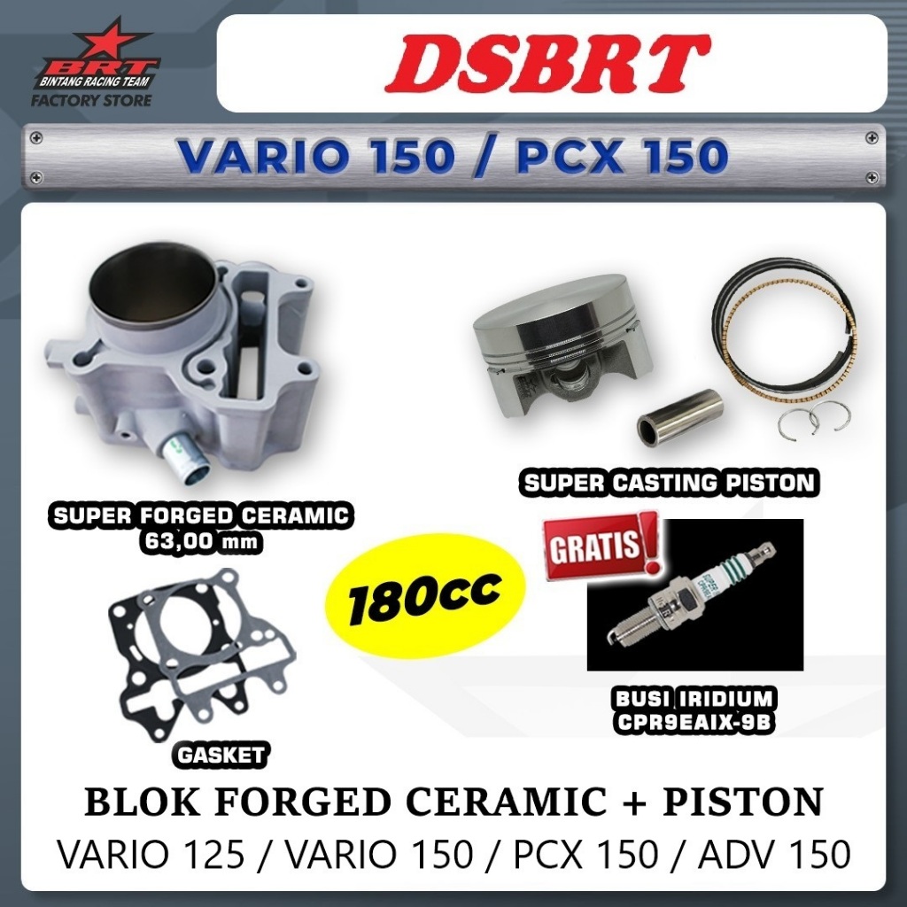 BLOK CERAMIC FORGED BRT Boring 63mm VARIO 150 PCX 150 ADV 150 VARIO 125 + PISTON 63 Bore Up 180cc