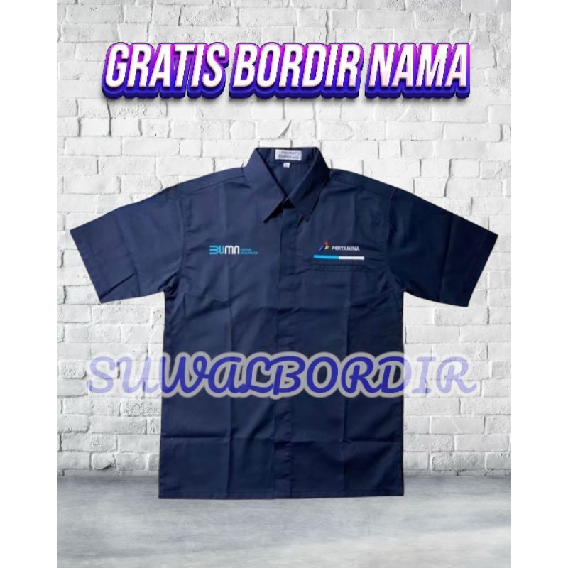 KEMEJA PERTAMINA LENGAN PENDEK TERBARU SERAGAM SERAGAM PDH PERTAMINA  ATASAN BAJU PERTAMINA KEMEJA B