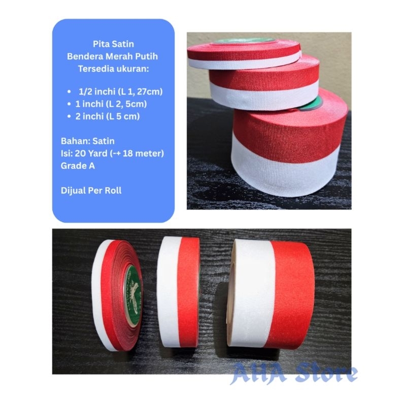 

Pita Bendera Merah Putih satin premium