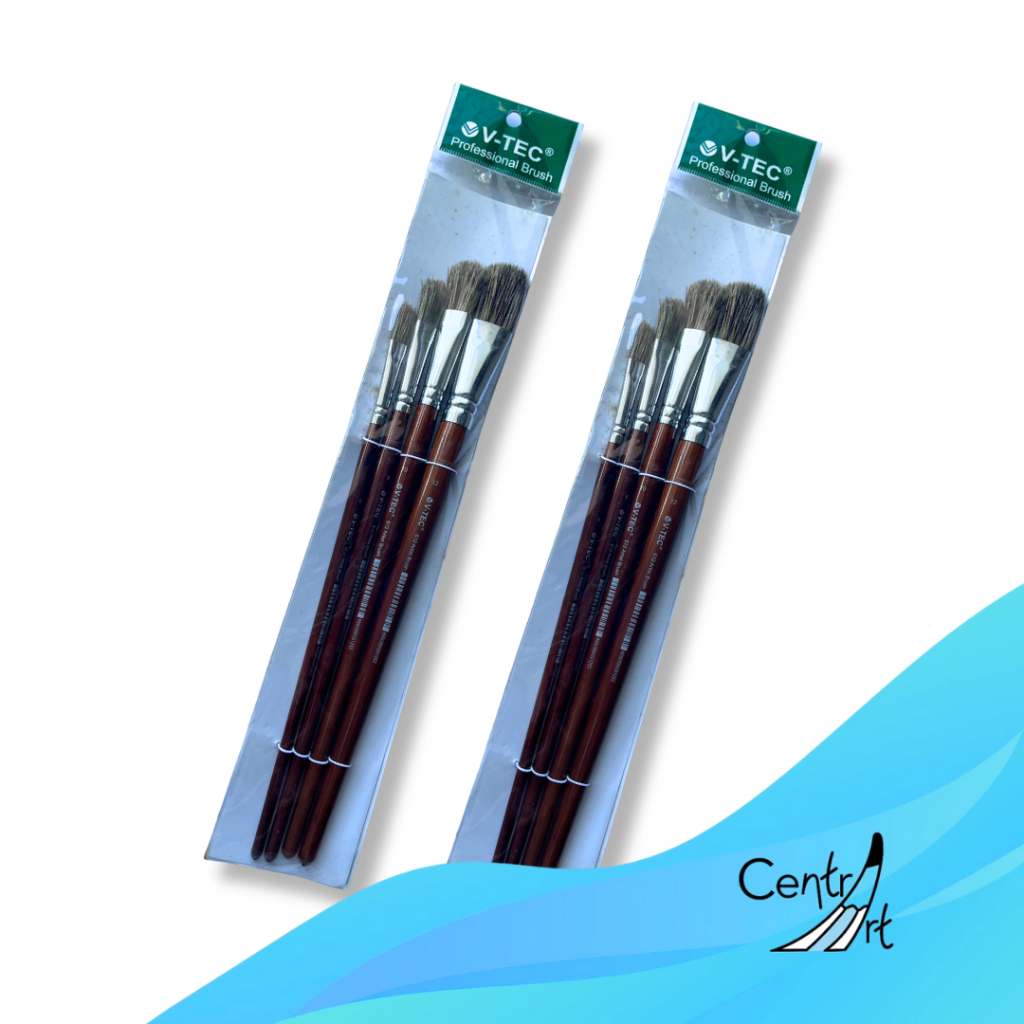 kuas lukis vtec paint brush flat 4pcs VT-612