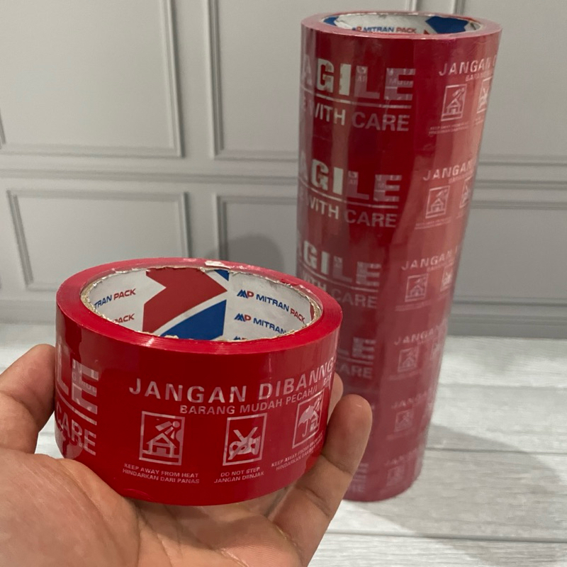

LAKBAN FRAGILE MERAH 2" KUALITAS BAGUS 45 x 50 YARD KUAT LENGKET