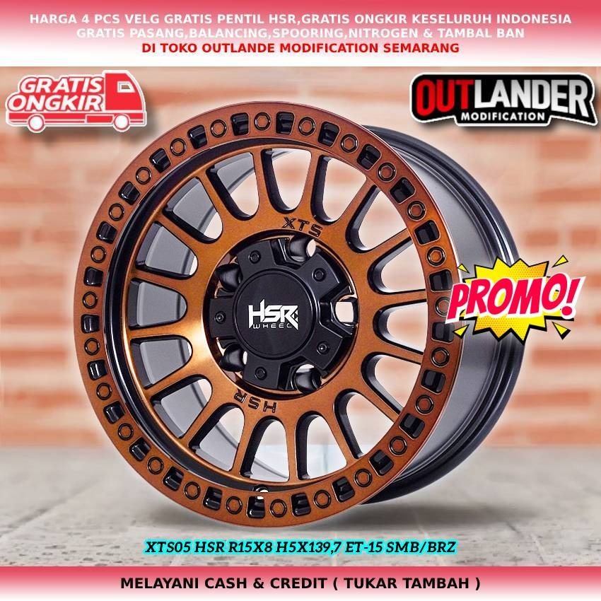 velg offroad r15 lebar 8/ velg mobil Sidekick, Vitara, XL7 dll velg hsr xts05 r15