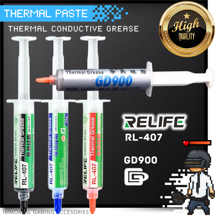 [IM] Thermal Paste RELIFE RL-407 GD900 Pasta utk Cooler Peltier Pendingin CPU Processor Suntik Terba