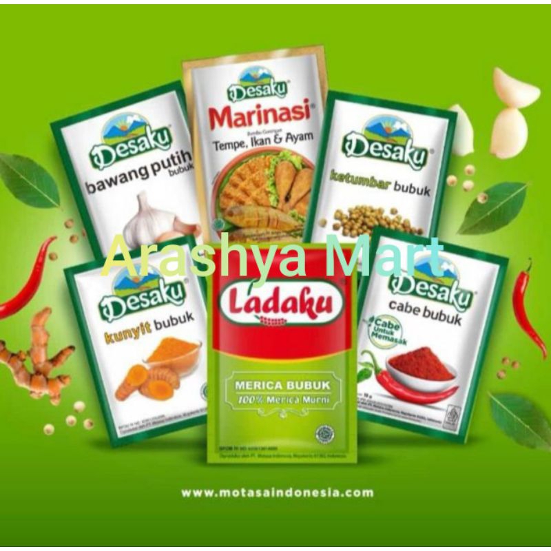 

(1 Sachet) Ladaku Merica Bubuk Desaku Kunyit Ketumbar Marinasi Cabe Bubuk Bawang Putih Bubuk
