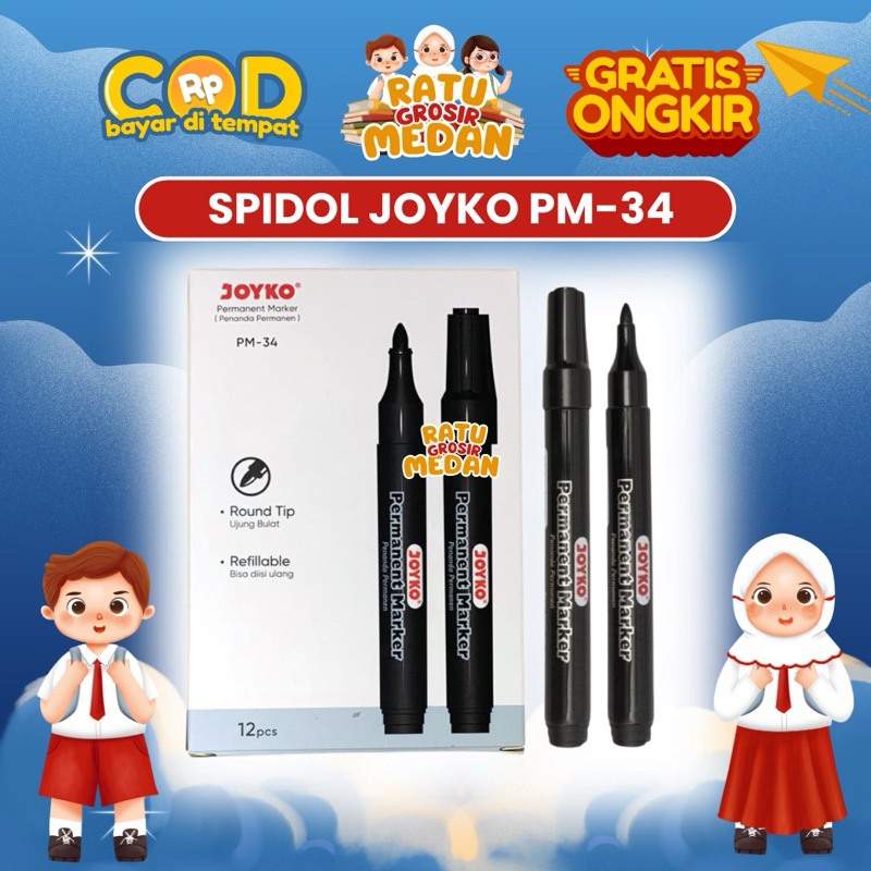 

SPIDOL PERMANENT JOYKO PM-34 TINTA HITAM PER PCS