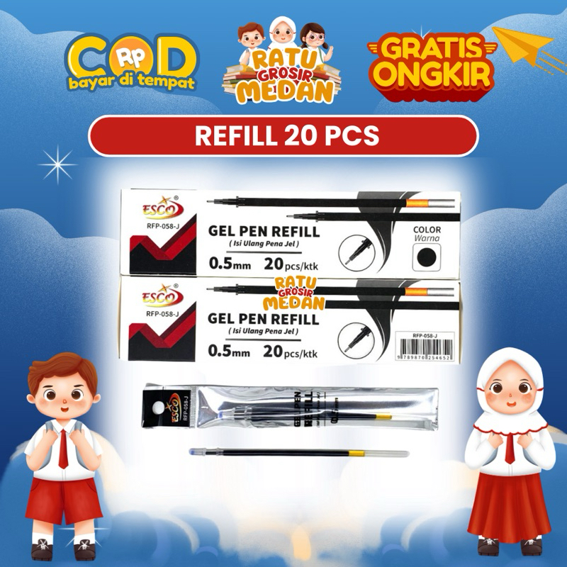 

REFILL TINTA PULPEN AIR HITAM POLOS HARGA PER KOTAK (20PCS)