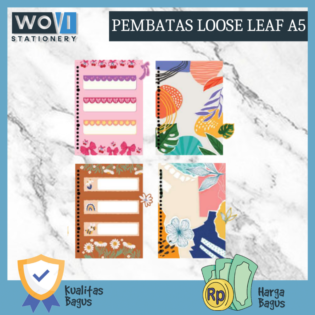 

[WOVI STATIONERY] Pembatas Loose Leaf A5 & B5 Ina Creative / Index Loose Leaf A5 & B5 Ina Creative [PAK]