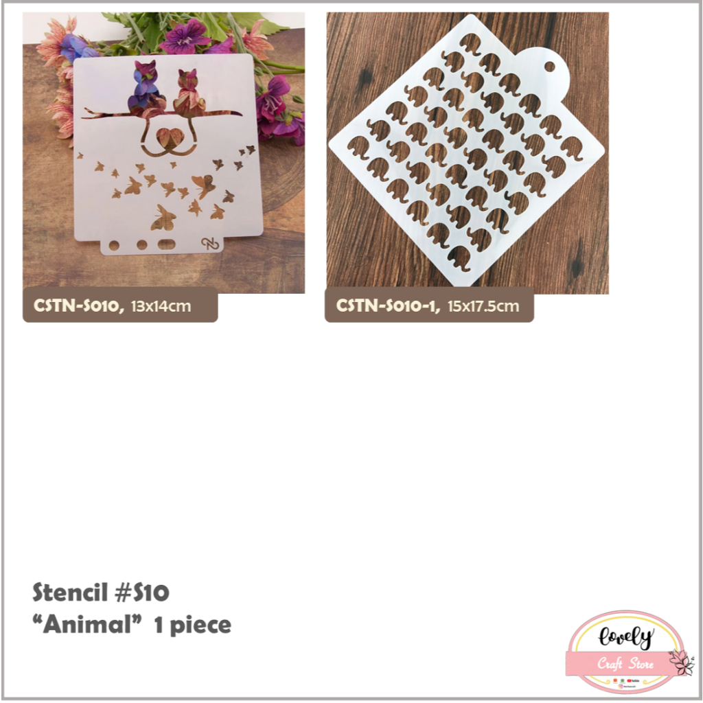 

plastic stencil #S10 cetakan stensil lukis, craft, kue cake, scrapbook ~ Cat Couple