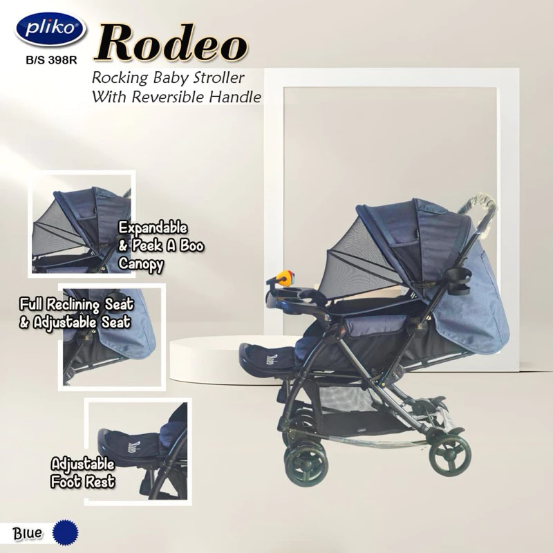 Ongkir Murah Pliko PK398 Rodeo New Born-20 kg Kursi Dapat Diatur & Direbahkan Sepenuhnya Hadap Depan