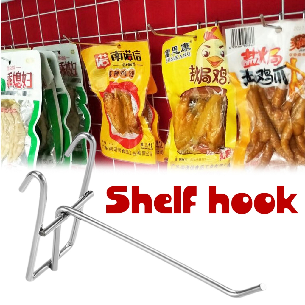10PCS Cantolan Ram Chrome Besi Hook Ram Hukram Stick Ram Gantungan Display Aksesoris Ram Rak Display