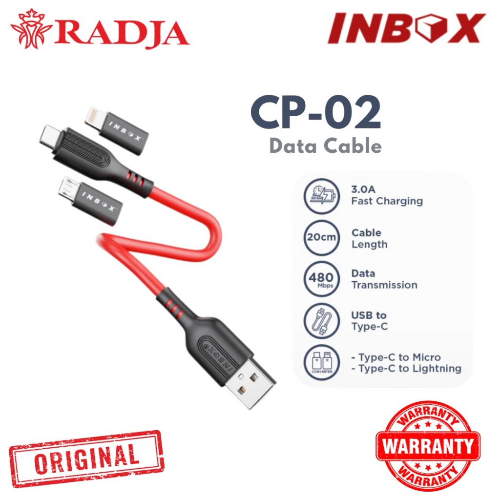 Inbox CP-01 CP-02 Powerbank Kit Kabel Data USB Type C dan Converter Set Fast Charging Micro dan Ligh
