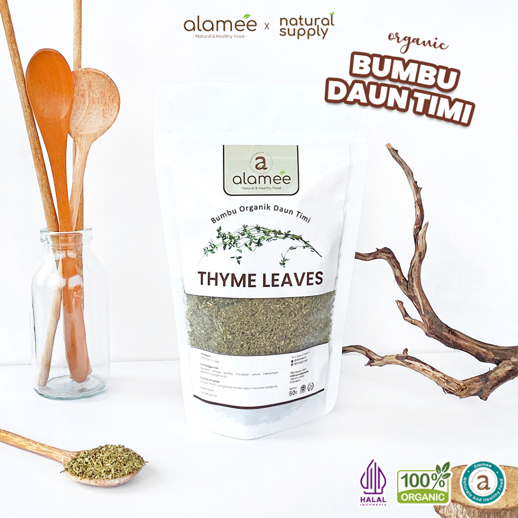

ALAMEE Thyme Kering Daun Timi Bumbu Dapur Organik Garnish Dried Leaves Murni Asli Tanpa Campuran 50