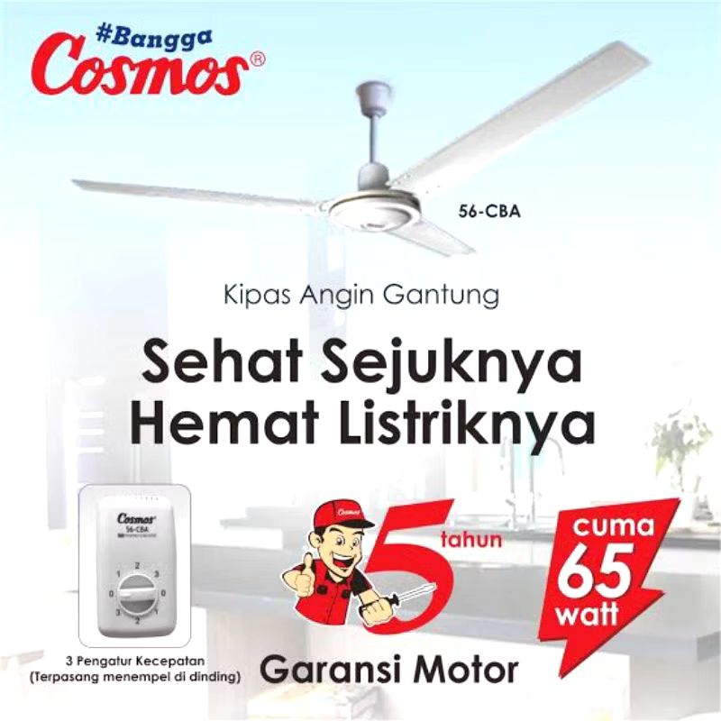 Kipas Angin Plafon/ Kipas Angin Gantung Ceiling Fan COSMOS 56 CBA 65 Watt