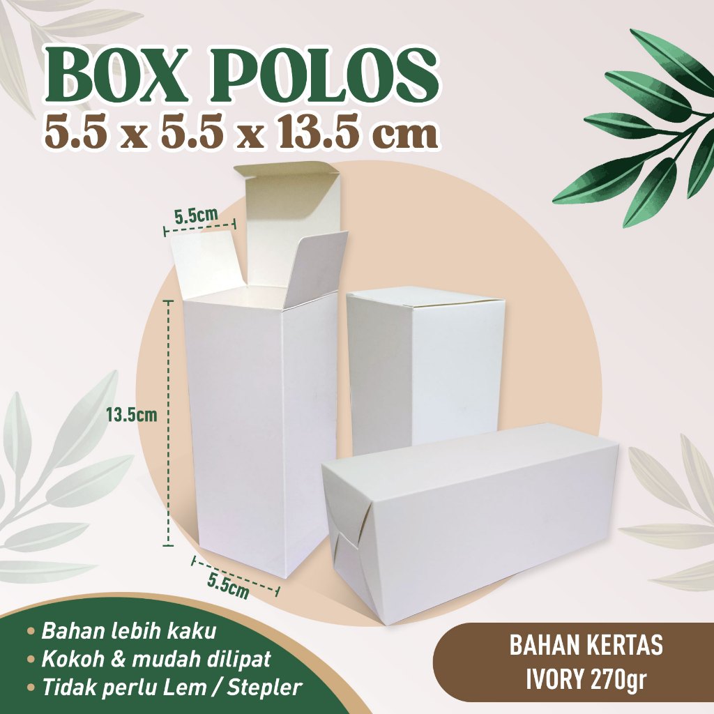 

DUS BOX POLOS / BOX BOTOL / PACKAGING - Ukuran 5,5 x 5,5 x 13,5 cm